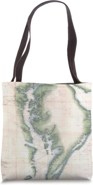 Vintage Chesapeake Bay Map (1851) Tote Bag