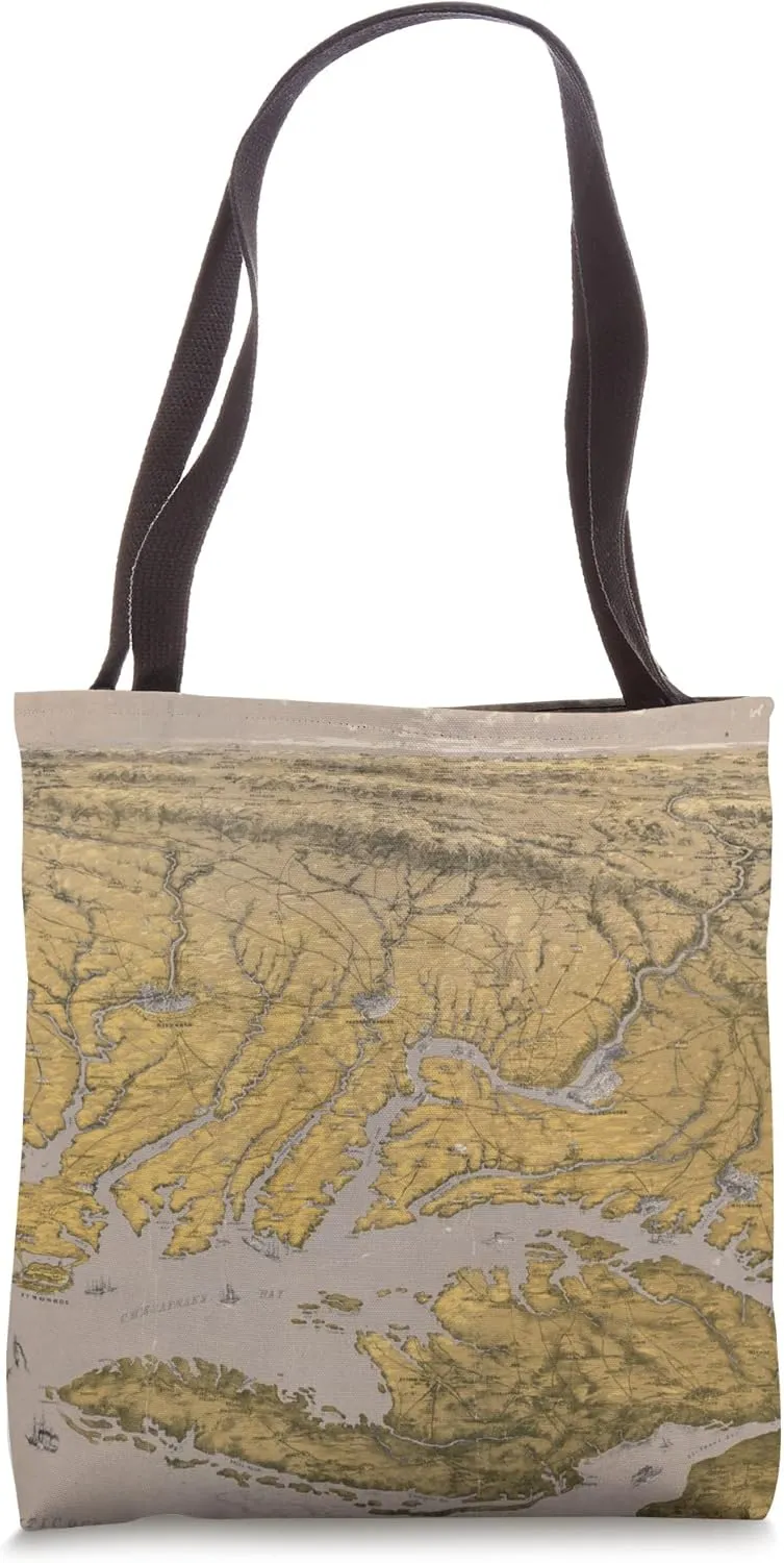Vintage Chesapeake Bay Map (1891) Tote Bag