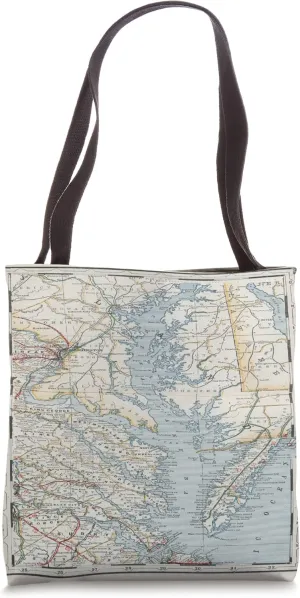 Vintage Chesapeake Bay Map (1901) Tote Bag