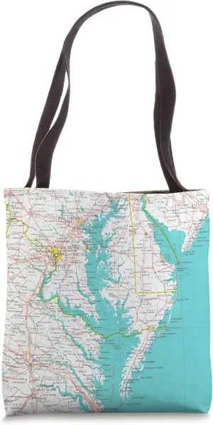 Vintage Chesapeake Bay Map (1970) Tote Bag