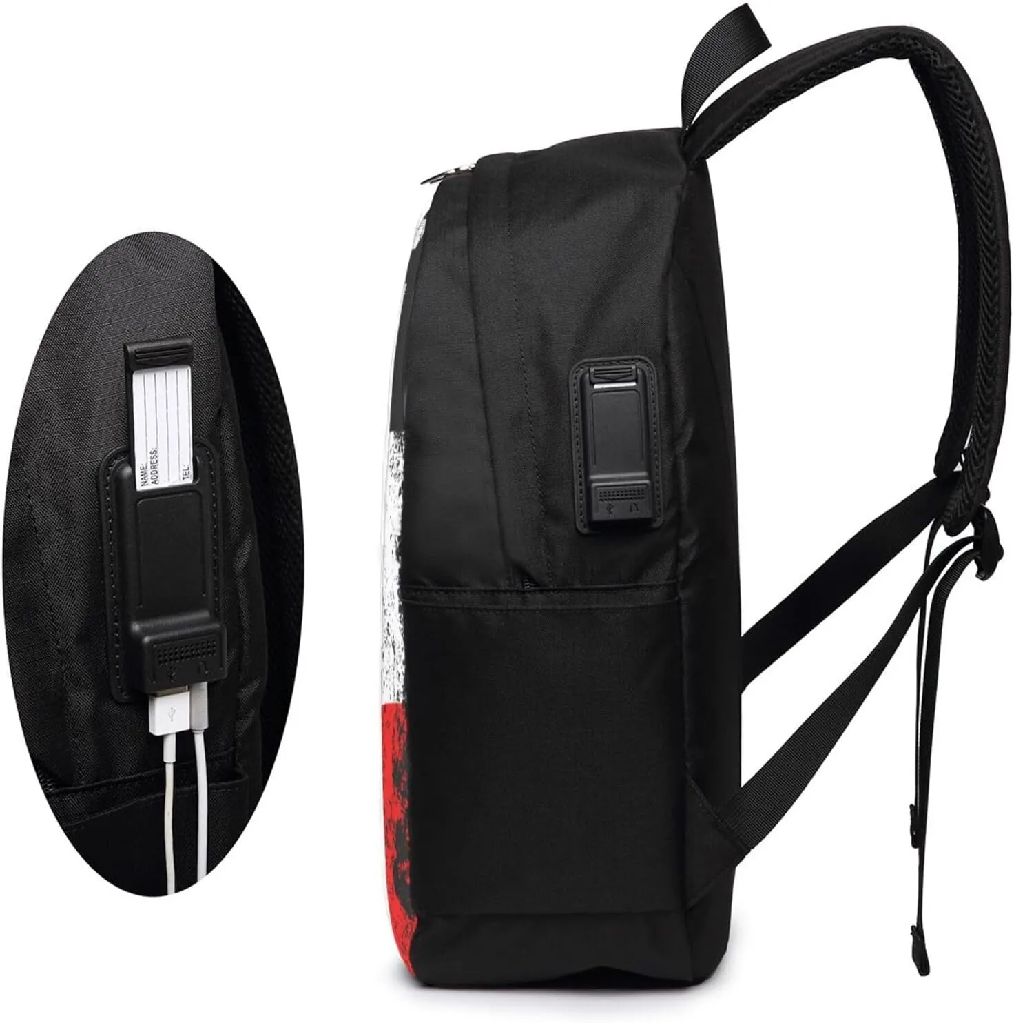 Vintage Chile Chilean Flags Laptop Backpacks Travel Backpack Casual Business Daypack Sport Rucksack Computer Bag Fits up to 17 Inch Notebook with USB Port
