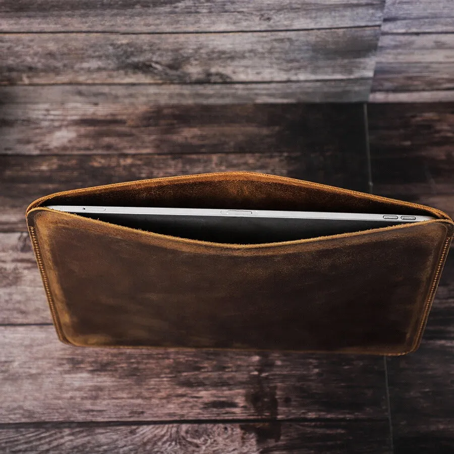 Vintage Crazy Horse Leather Sleeve for iPad Pro 12.9"