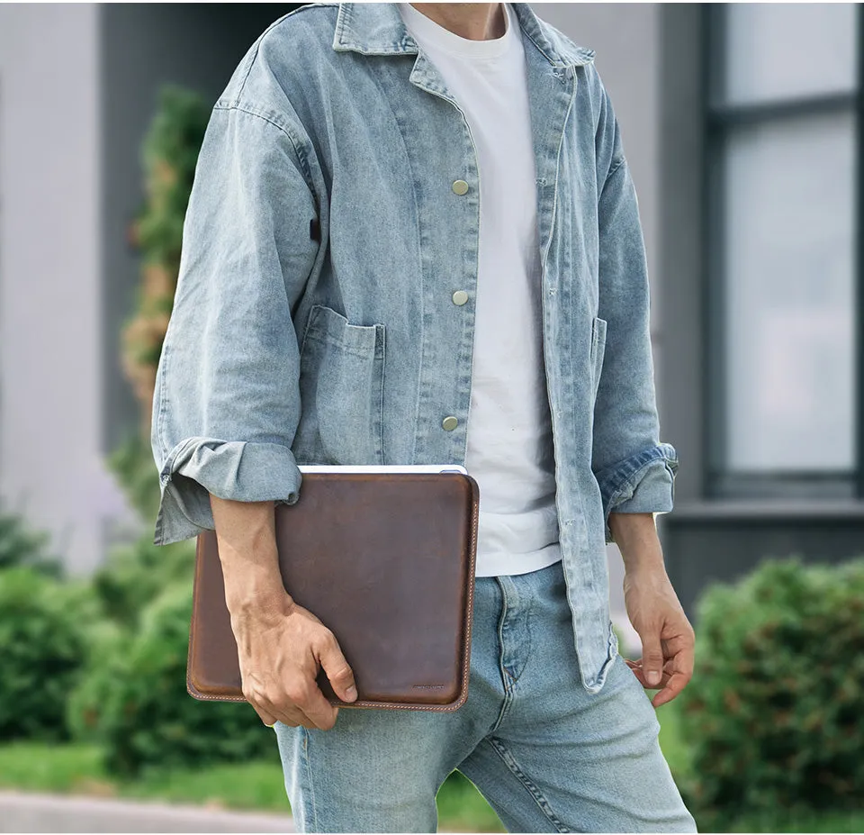 Vintage Crazy Horse Leather Sleeve for iPad Pro 12.9"