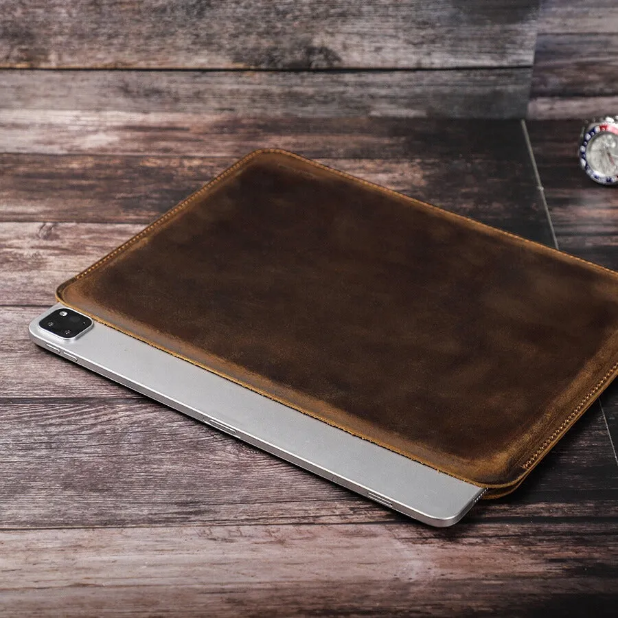 Vintage Crazy Horse Leather Sleeve for iPad Pro 12.9"