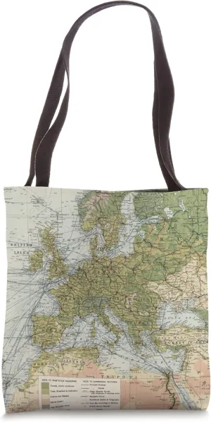 Vintage Europe Commercial Maritime Map (1907) Tote Bag
