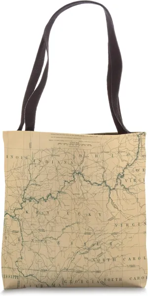 Vintage Ohio River Lighthouse Map (1897) Tote Bag