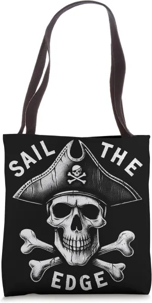 Vintage Pirate Captain Skull Tee - Crossbones and Skulls Tote Bag