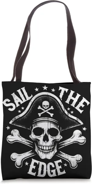 Vintage Pirate Captain Skull Tee - Crossbones and Skulls Tote Bag