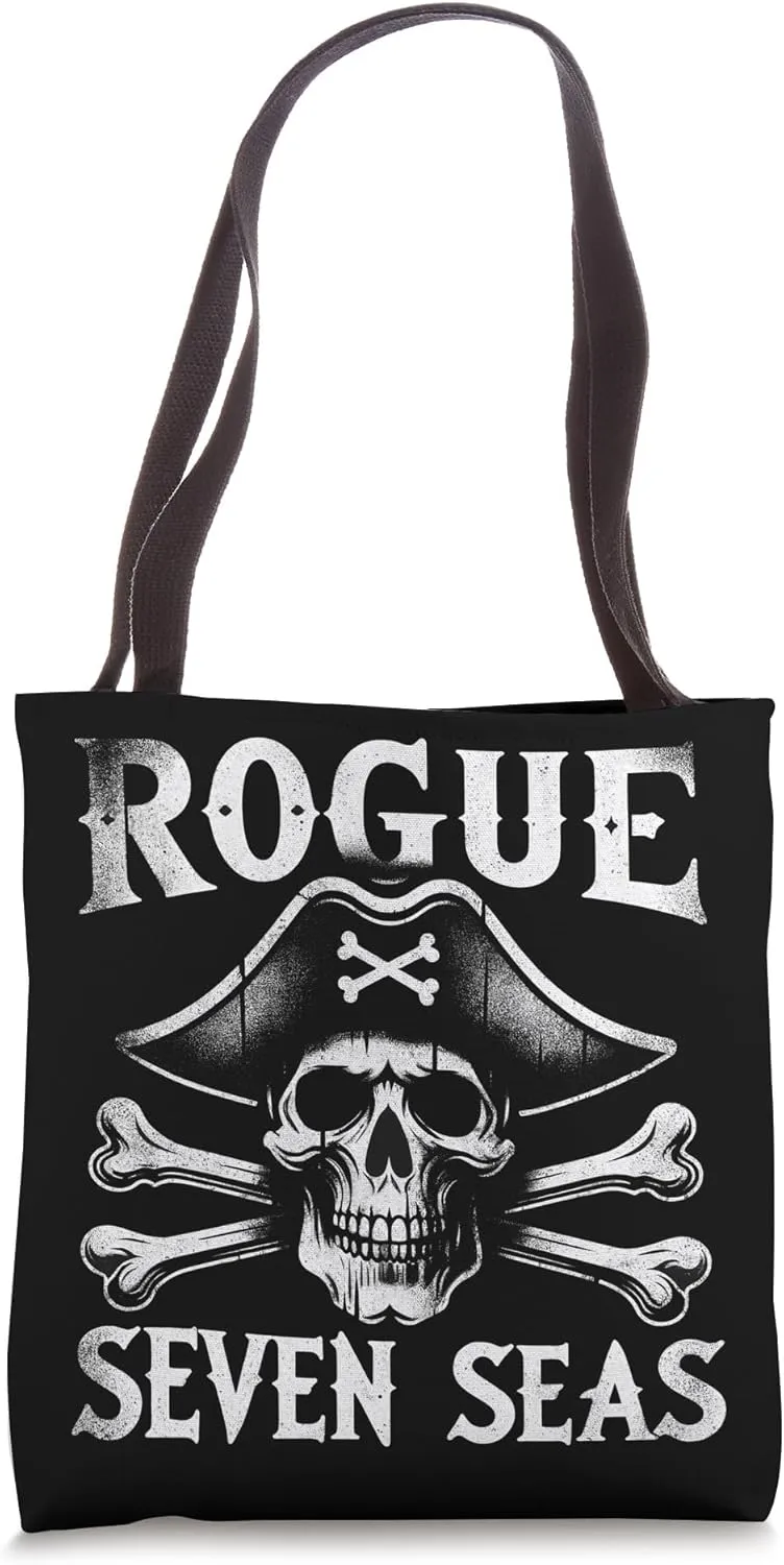 Vintage Pirate Skull Captain Tee - Roger Jolly Crossbones Tote Bag