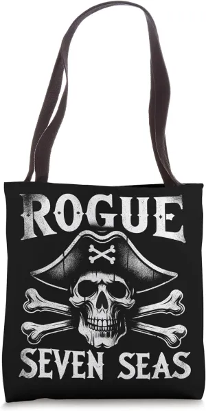 Vintage Pirate Skull Captain Tee - Roger Jolly Crossbones Tote Bag