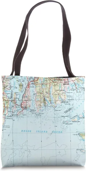 Vintage Rhode Island Sound Maritime Map (1947) Tote Bag