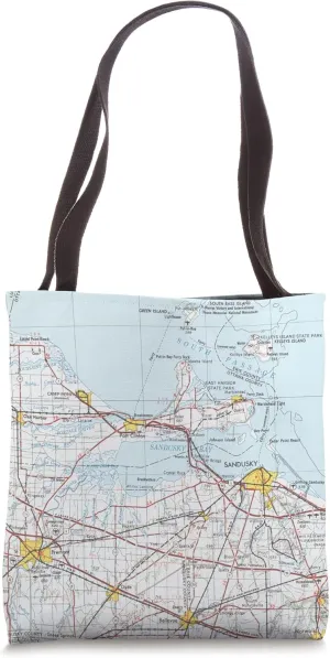 Vintage Sandusky Bay OH Map (1969) Tote Bag