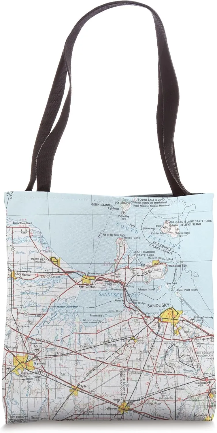 Vintage Sandusky Bay OH Map (1969) Tote Bag