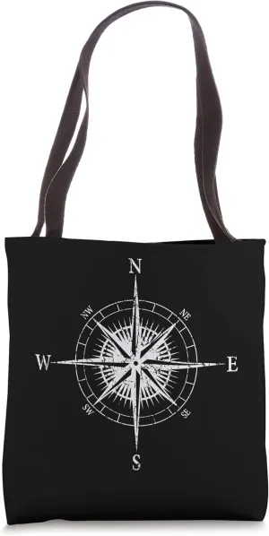 Vintage Style Compass Symbol of Navigation and Guidance Tote Bag