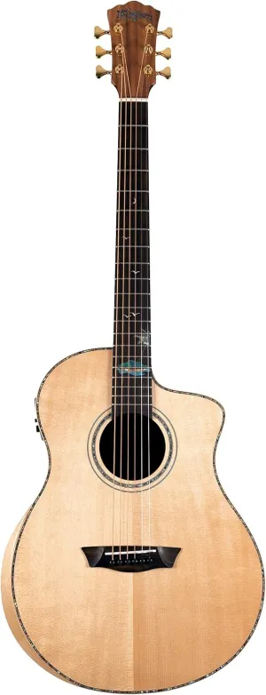 Washburn Bella Tono 6 String Acoustic-Electric Guitar, Right, Gloss Natural (BTSC56SCE-D)
