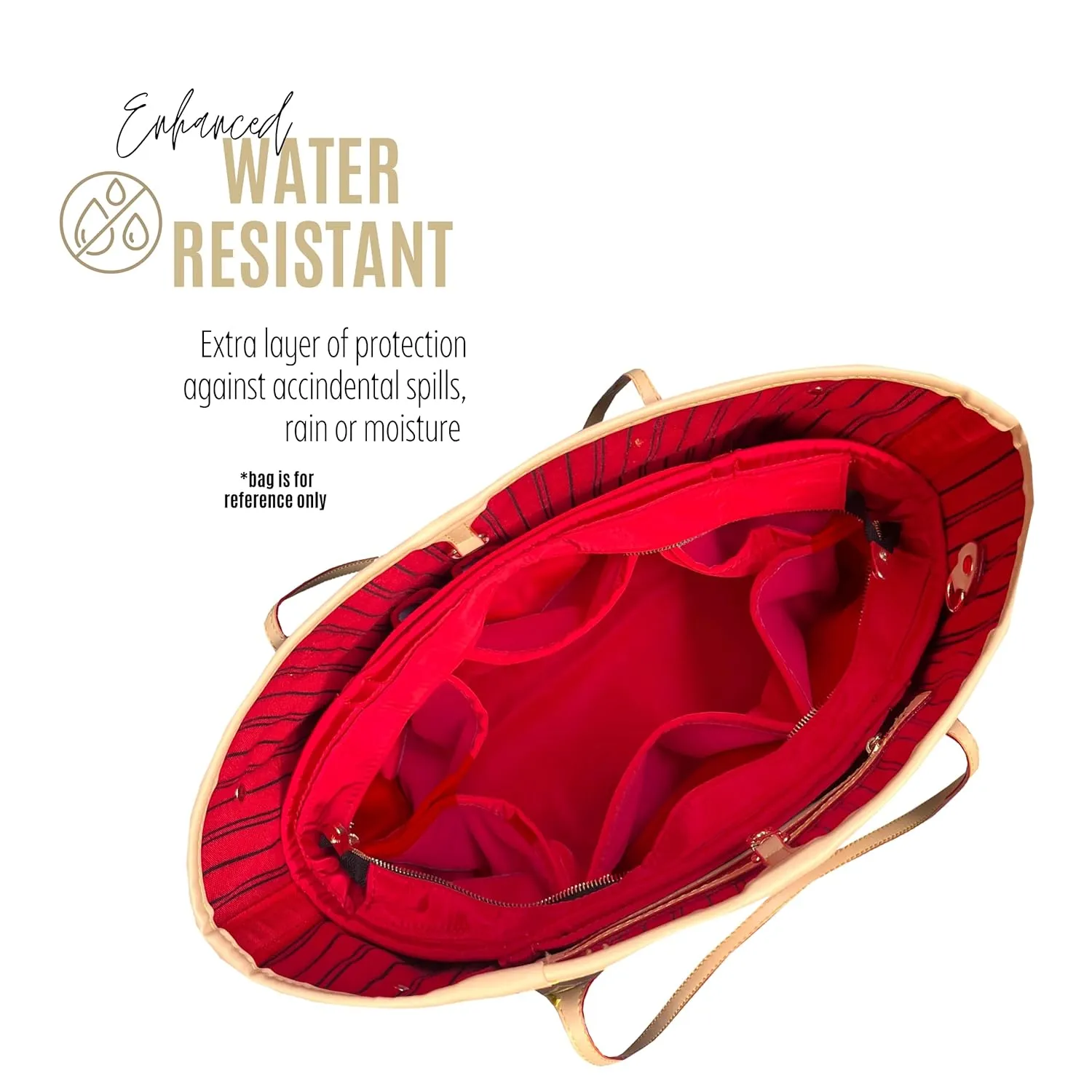 Waterproof Nylon Purse Organizer for Neverfull MM with zipper, Lv Neverfull Bag Organizer MM Nylon, Neverfull GM Insert Handmade Snug Sturdy Gold Zipper (For Neverfull MM, Bubblegum)