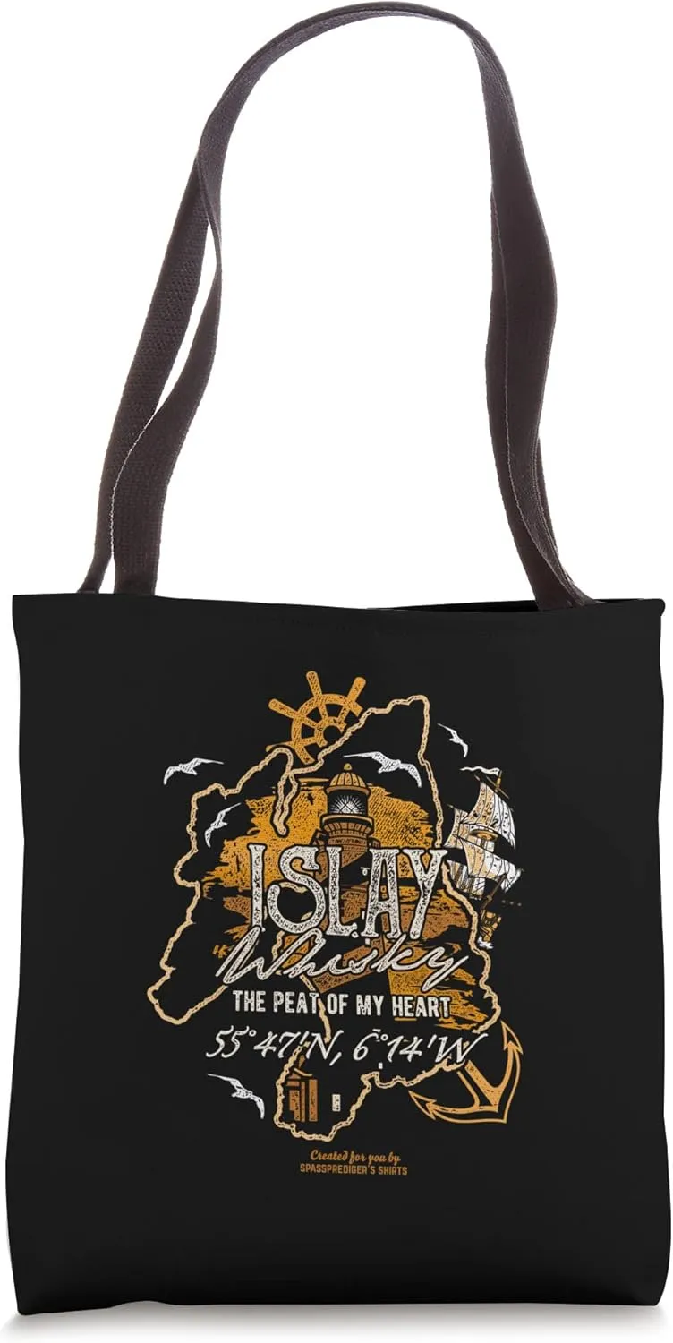 Whisky Fan Design Islay The Peat of my Heart Whisky Tote Bag