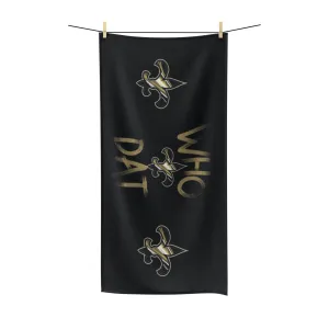 Who Dat Polycotton Towel Black