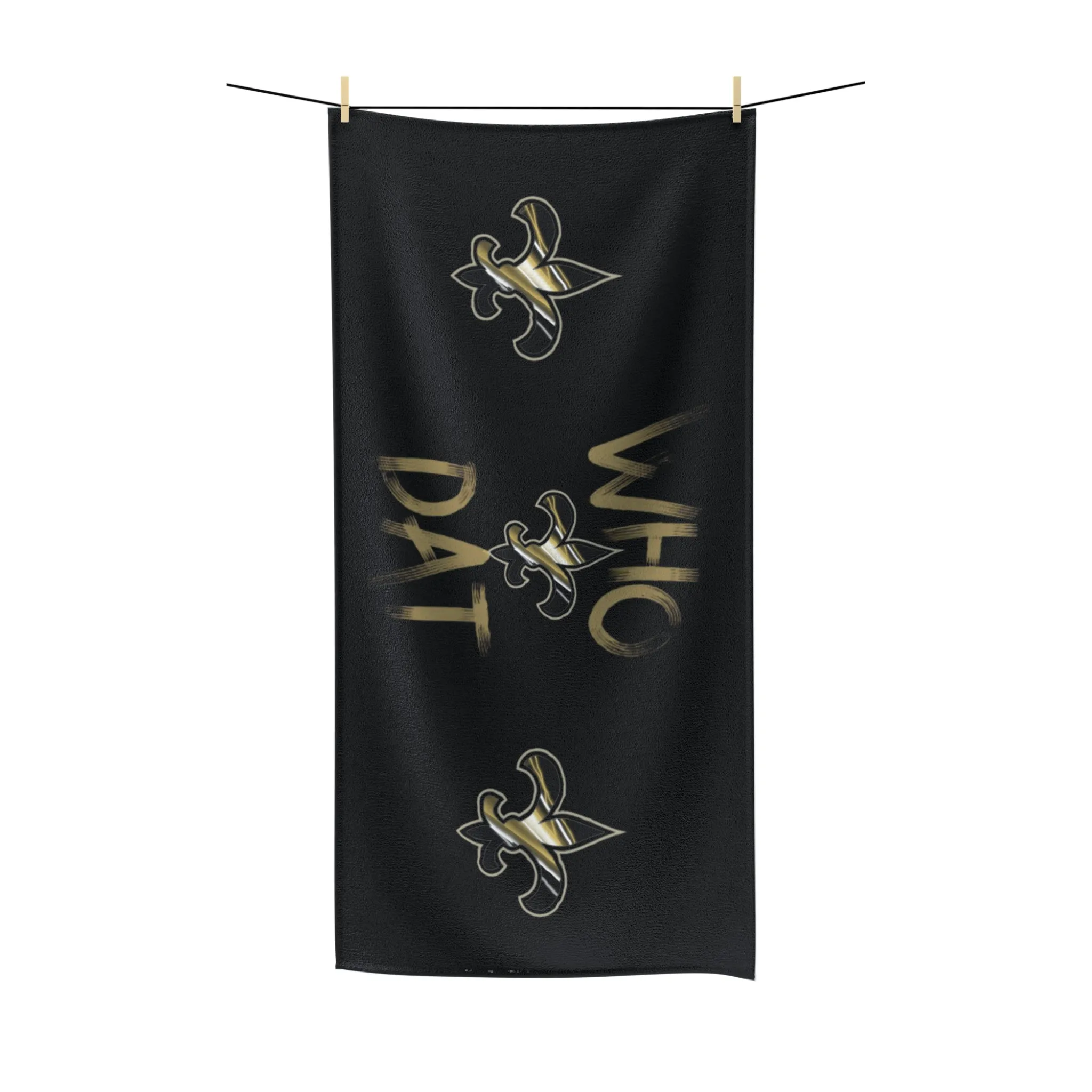Who Dat Polycotton Towel Black