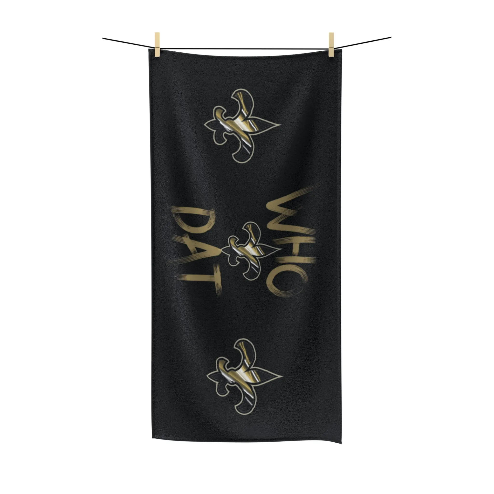 Who Dat Polycotton Towel Black