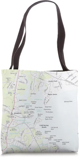 Wickford Harbor RI Map (2018) Tote Bag