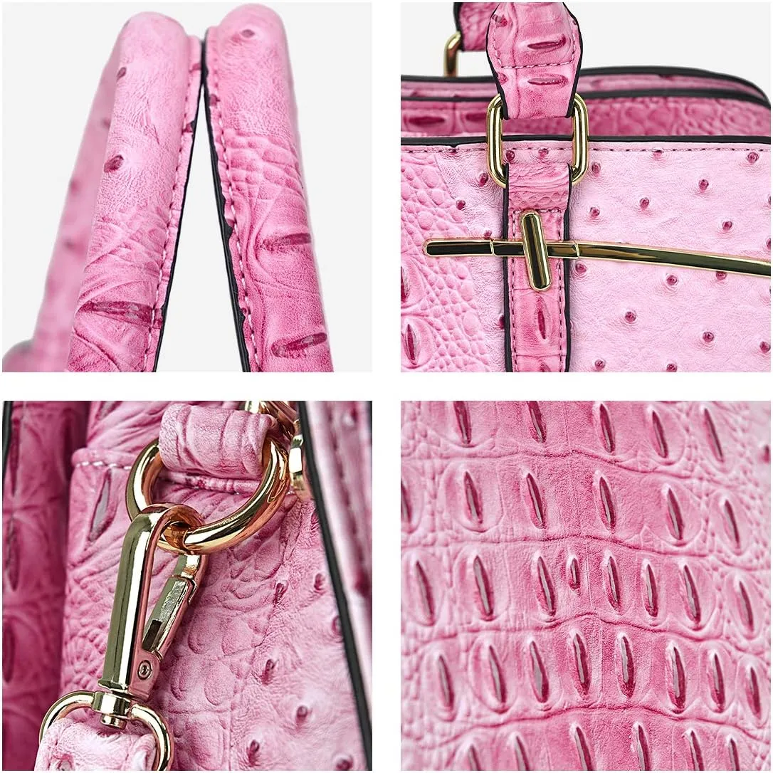 Women Handbag Wallet Tote Shoulder Hobo Bag Top Handle Satchel Purse Set 2pcs with 3 Compartments