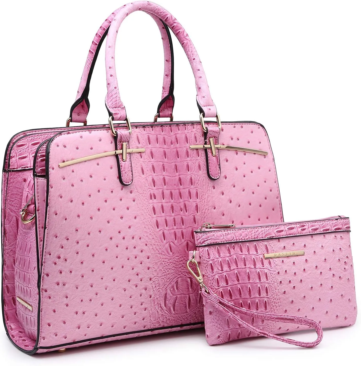 Women Handbag Wallet Tote Shoulder Hobo Bag Top Handle Satchel Purse Set 2pcs with 3 Compartments