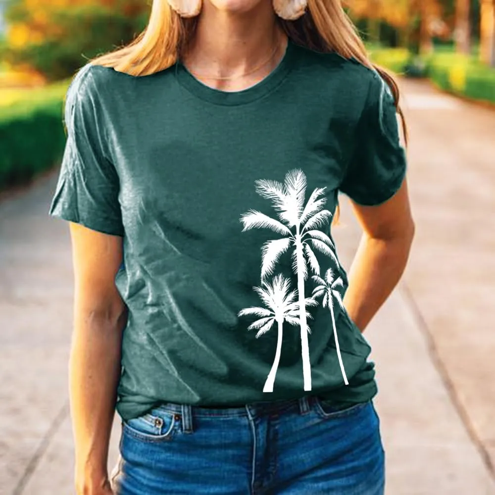 Women Hawaiian Shirt Summer Vacation Tee Floral Tropic Graphic Top Beach Cruise Party Tshirt Athletic Outfit