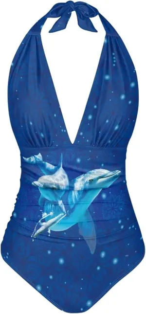 Women Sexy Halter Tankini Bathing Suits Slimming Tummy Control High Waisted Swimsuits S-3XL