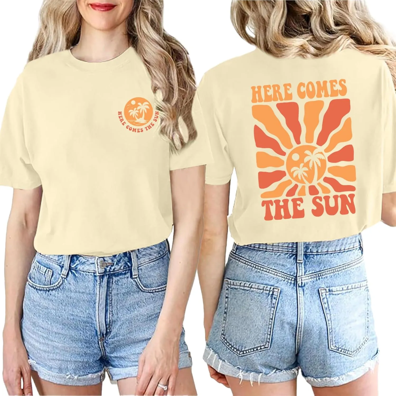 Womens Hawaiian Shirts Summer Casual Beach Sunshine Tropical T-Shirt Graphic Tees Short Sleeve Tops