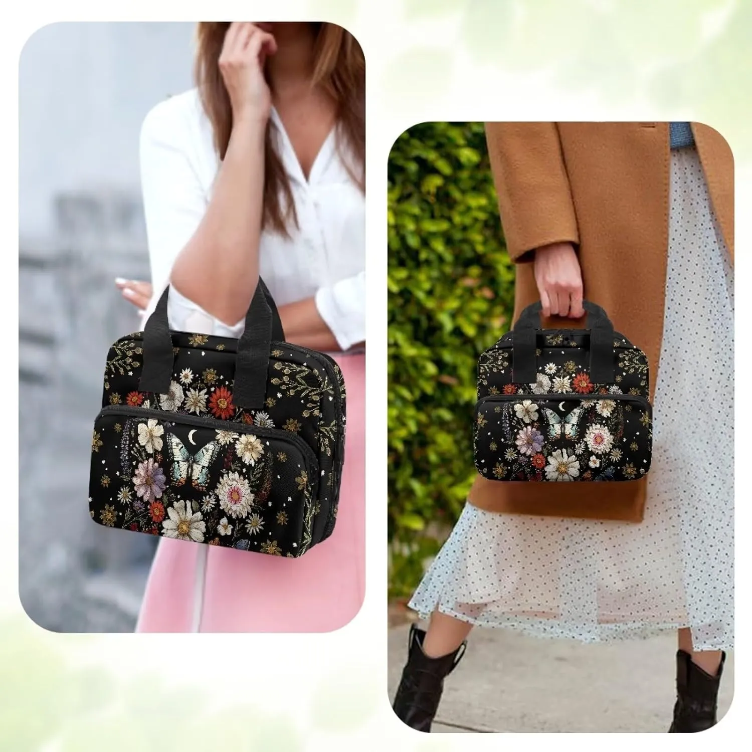 Womens Mens Bible Cover Inspirational Bible Carrying Case with Handle Zipper Church Organizer Bag for School
