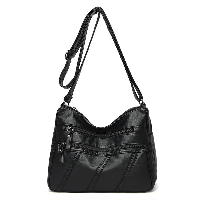 Women's Mom Washed Soft Leather Pouches Crossbody Bags