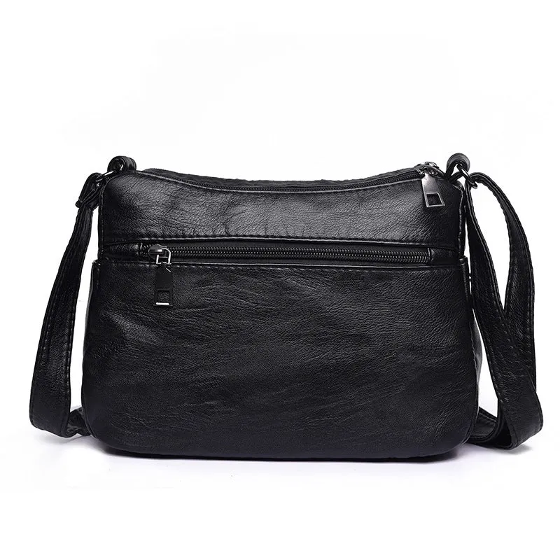 Women's Mom Washed Soft Leather Pouches Versatile Crossbody Bags