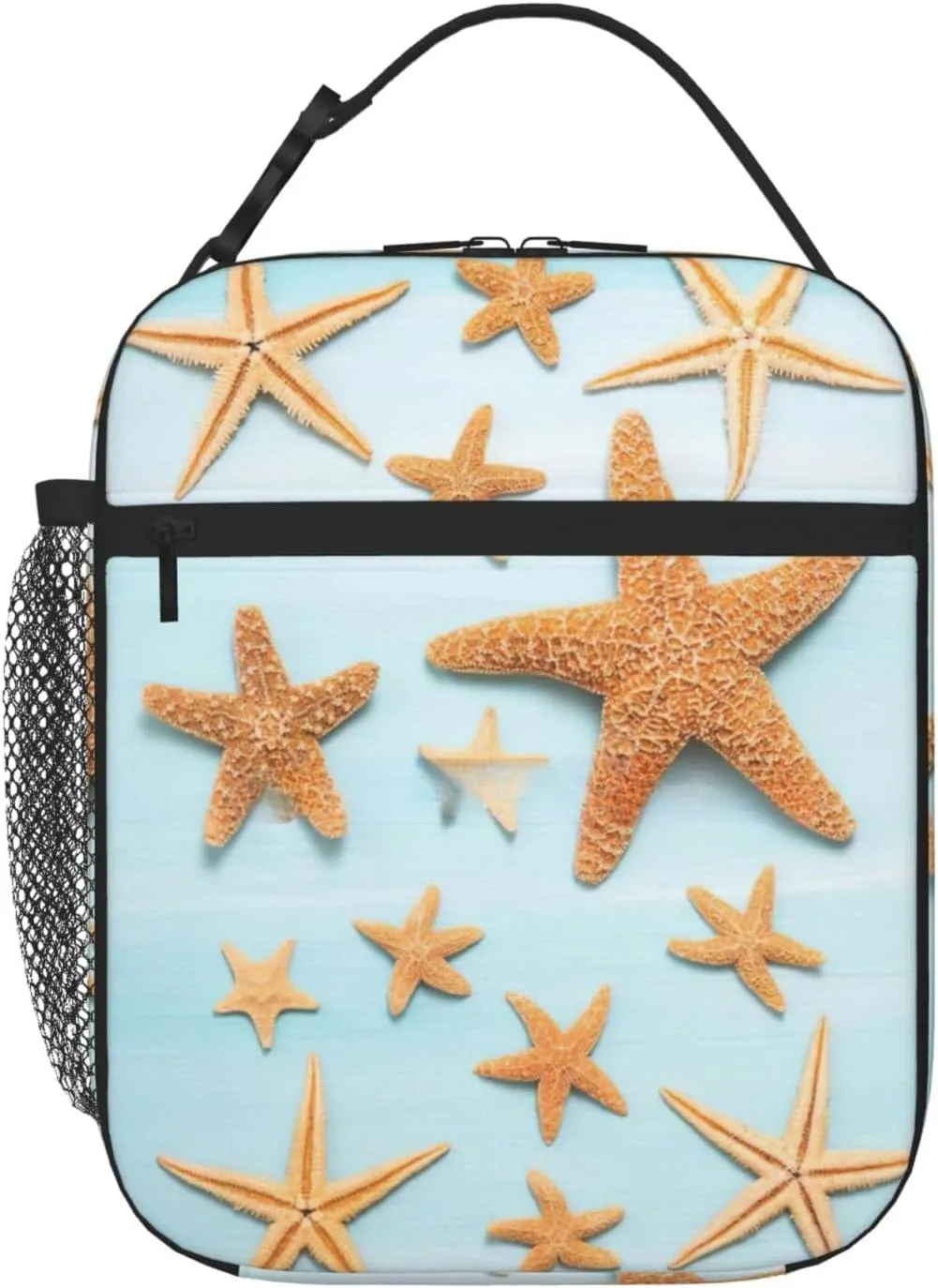 WURTON 3d Beautiful Maritime Summer Print Travel Cooler Lunch Bag â€“ Versatile Adults Insulated Lunch Box Tote, Women Men