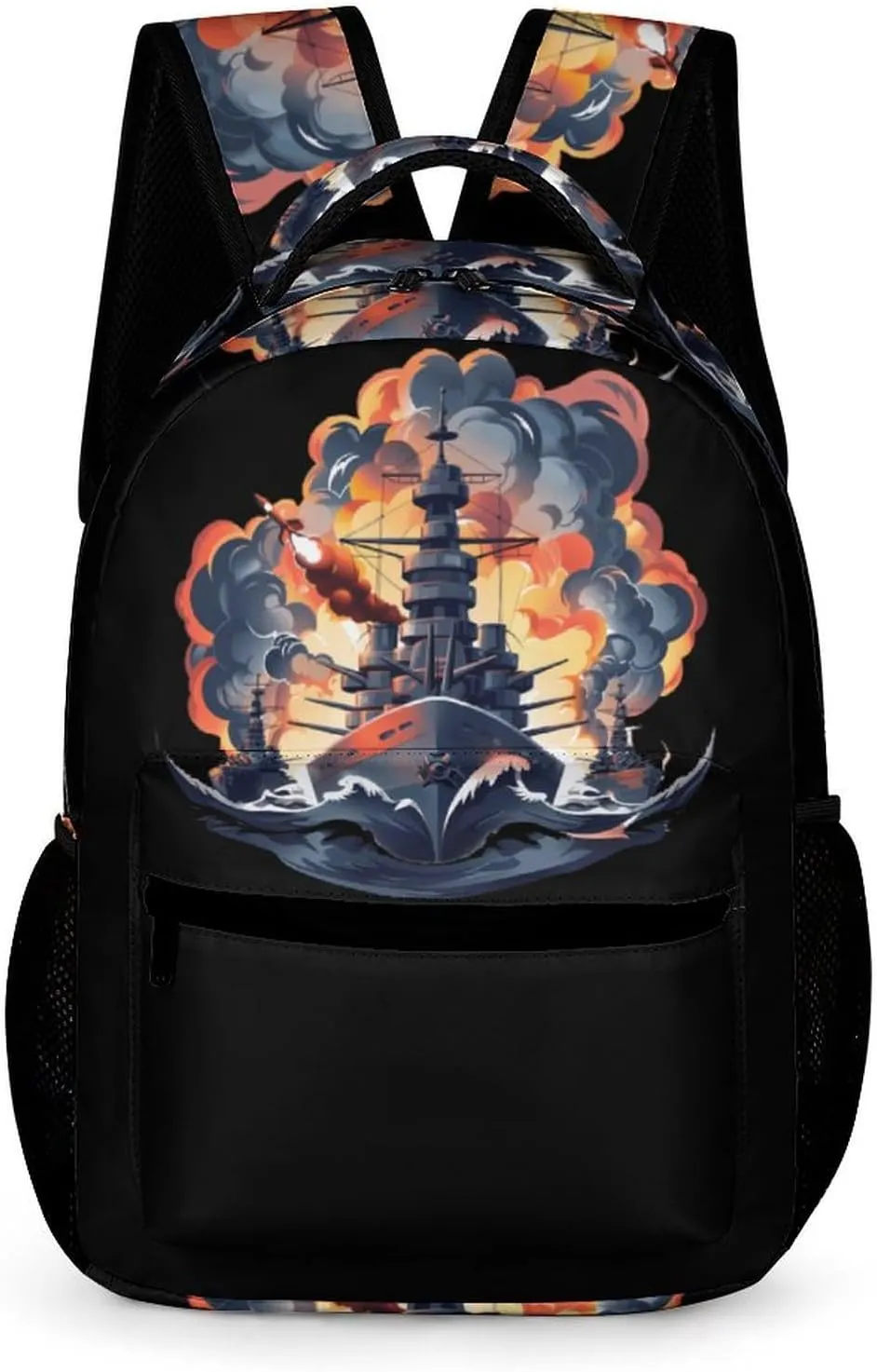 WW2 Warship Battleship Cruisers Naval Fleet Laptop Backpack Lightweight Travel Daypack Work Bag for School Office