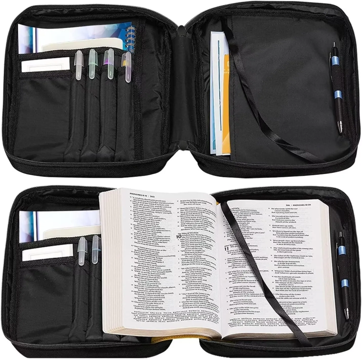 ZDCUSTOM Bible Covers Portable Bible Organizers Bag Book Carrying Bag for Womens Mens Large Capacity Bible Tote Bag