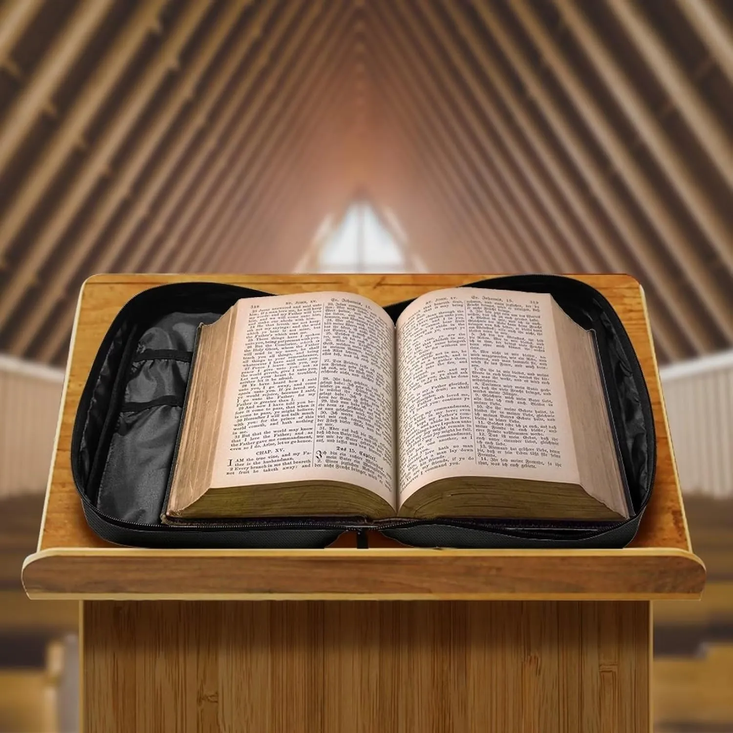 ZDCUSTOM Bible Covers Portable Bible Organizers Bag Book Carrying Bag for Womens Mens Large Capacity Bible Tote Bag