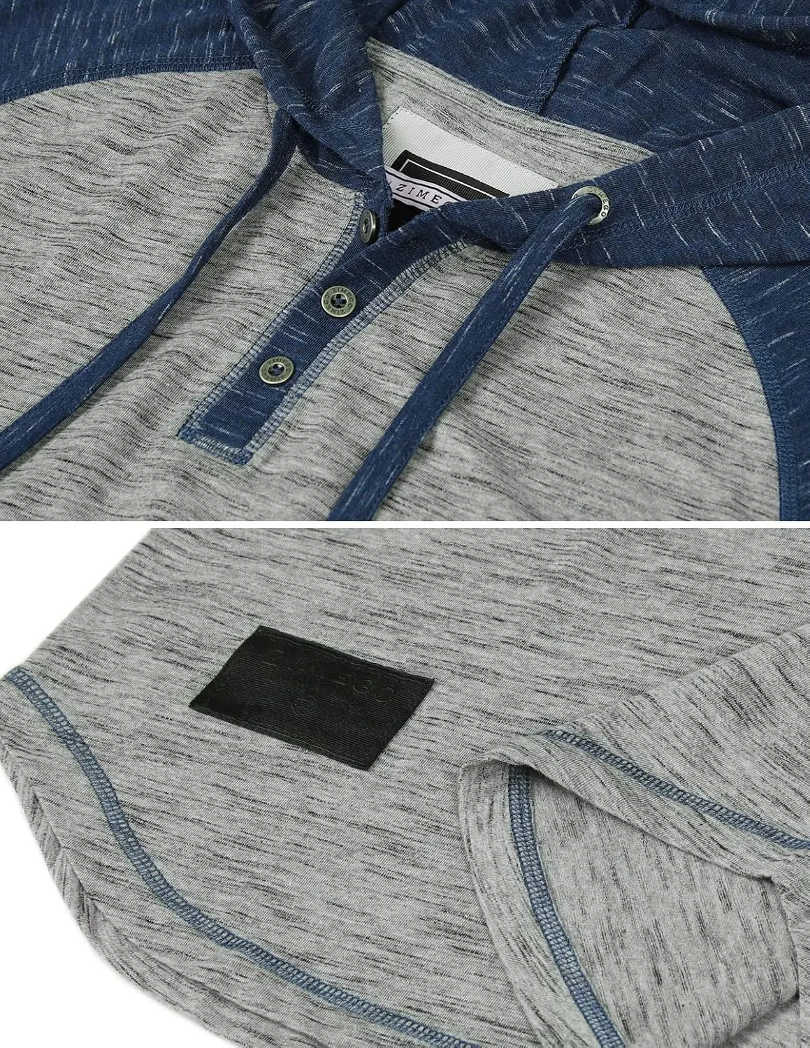 ZIMEGO Men’s Color Block Short Sleeve Casual Fashion Hip Hop Hooded Henley Shirt
