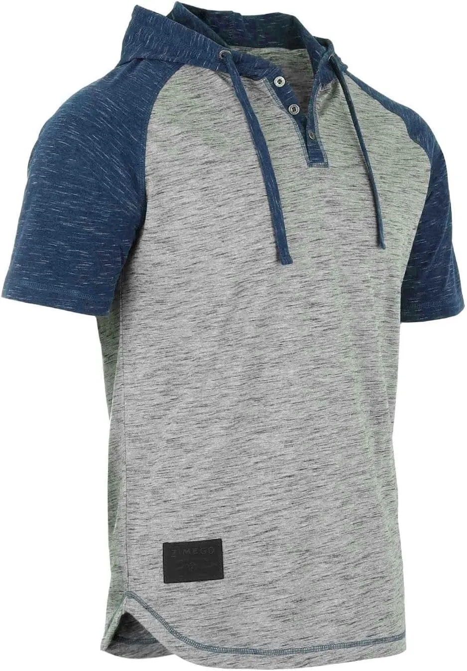 ZIMEGO Men’s Color Block Short Sleeve Casual Fashion Hip Hop Hooded Henley Shirt