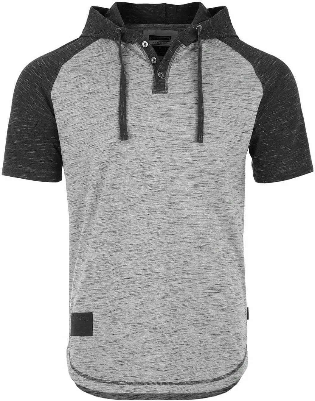ZIMEGO Men’s Color Block Short Sleeve Casual Fashion Hip Hop Hooded Henley Shirt