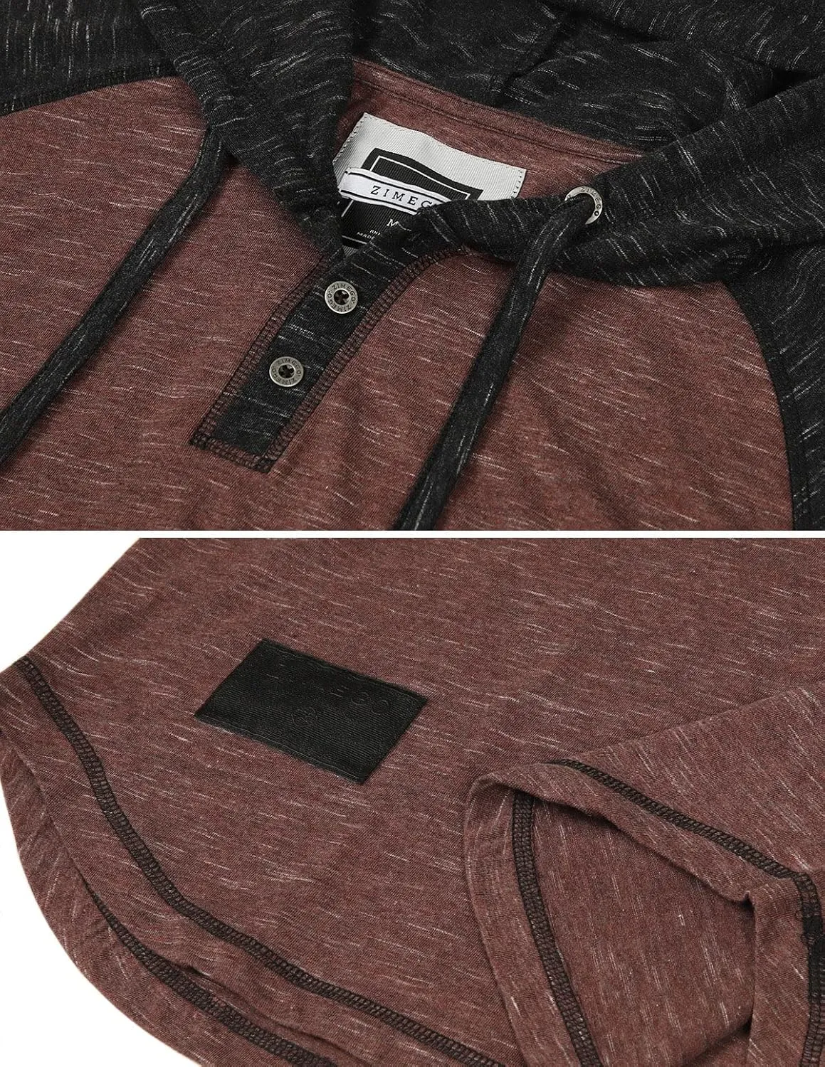 ZIMEGO Men’s Color Block Short Sleeve Casual Fashion Hip Hop Hooded Henley Shirt