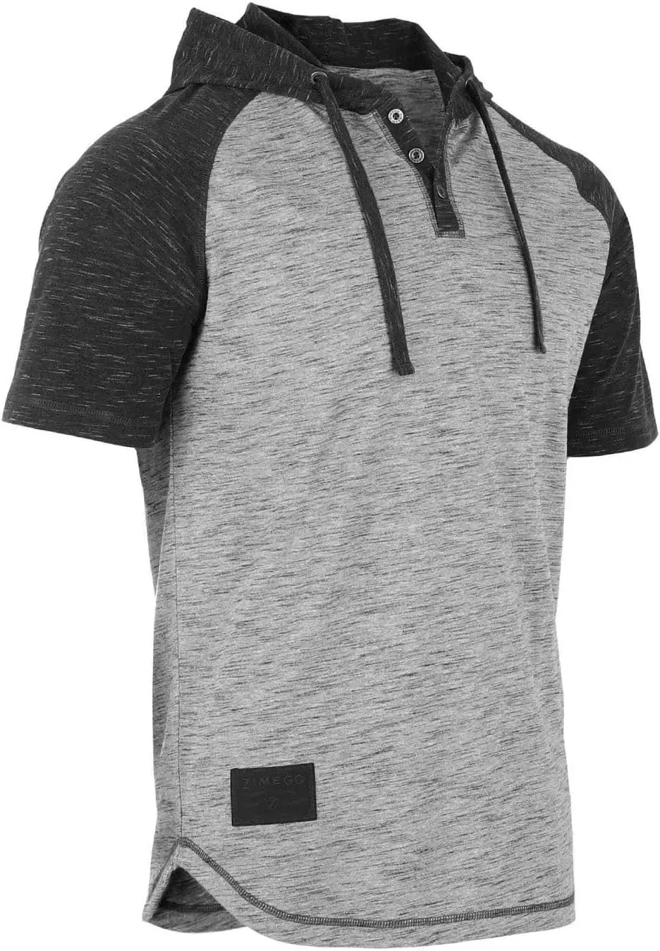 ZIMEGO Men’s Color Block Short Sleeve Casual Fashion Hip Hop Hooded Henley Shirt
