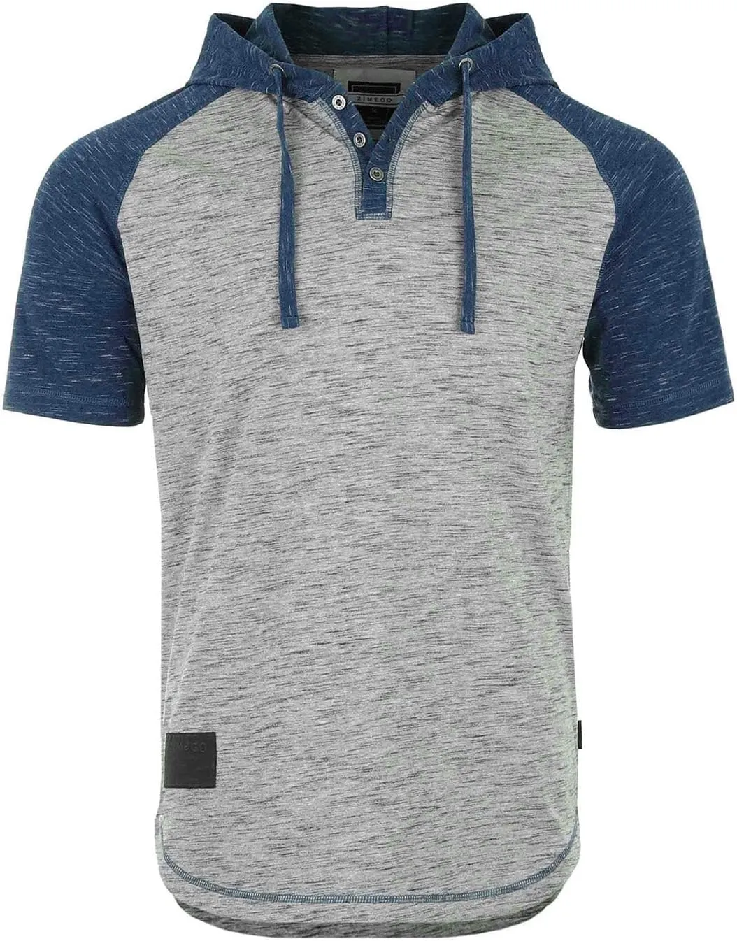 ZIMEGO Men’s Color Block Short Sleeve Casual Fashion Hip Hop Hooded Henley Shirt