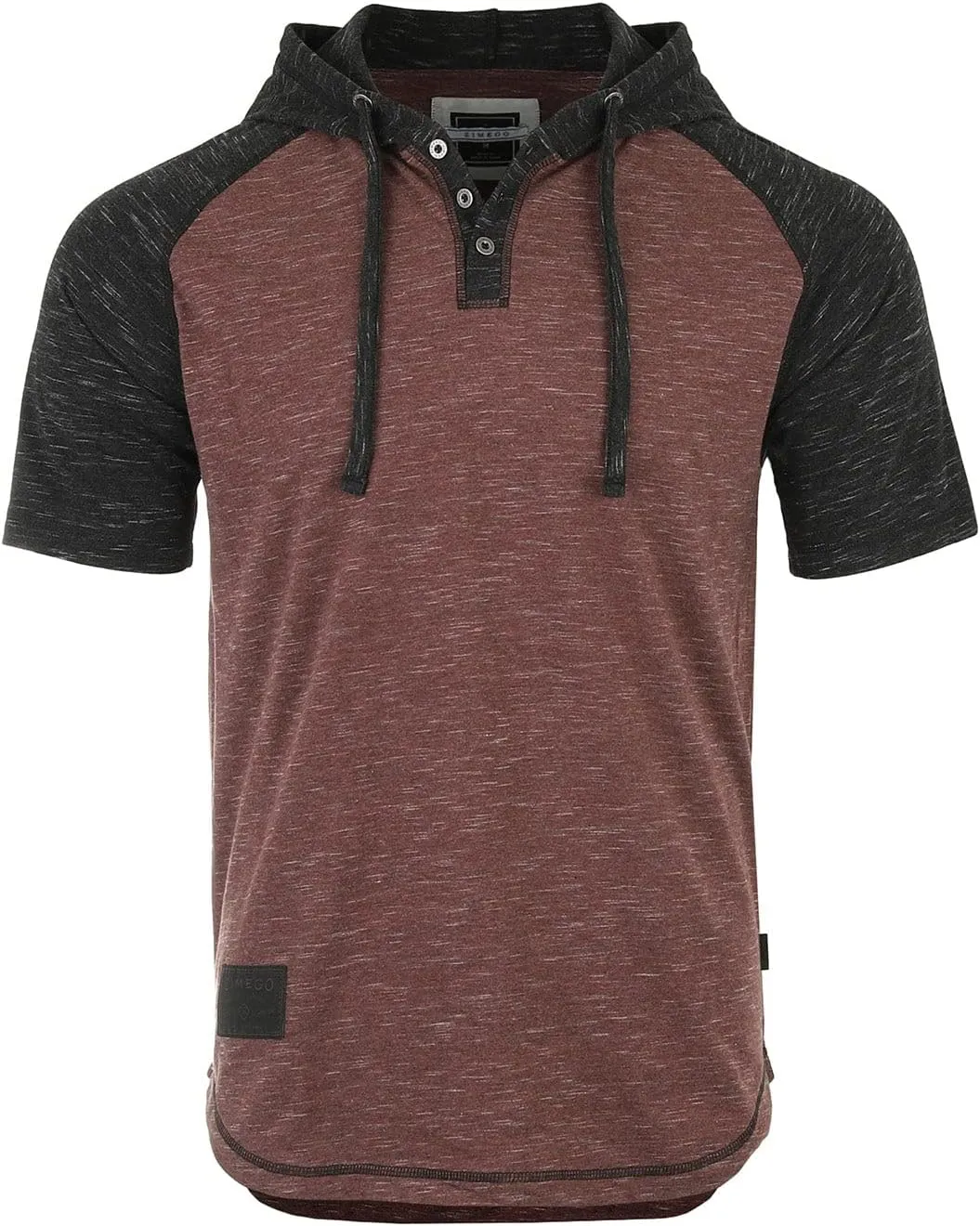 ZIMEGO Men’s Color Block Short Sleeve Casual Fashion Hip Hop Hooded Henley Shirt